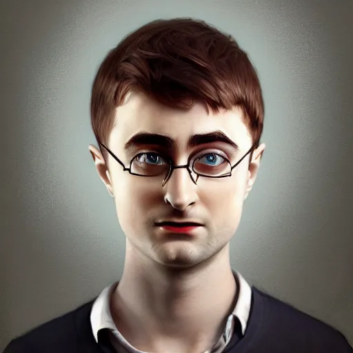 Image similar to mrpotatohead character mixed with daniel radcliffe, artgem, digital painting, color painting, hyperrealistic, concept art, oil painting, masterpiece, concept art, trending on deviantart, realistic and detailed face, highly detailed, high quality, 8 k, soft lighting, fancy colors, fantasy, cinematic, high coherence