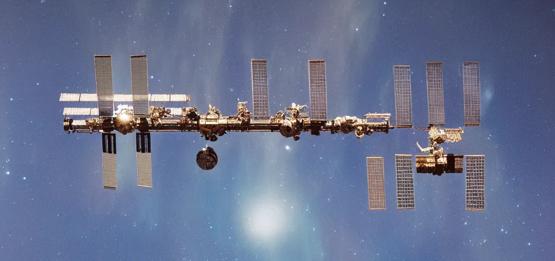 Image similar to 30mm photo of a Space Station the Size of Earth