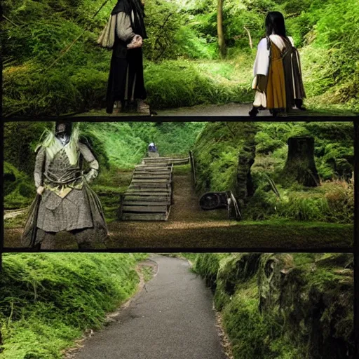 Prompt: lord of the rings shire set in modern day Tokyo