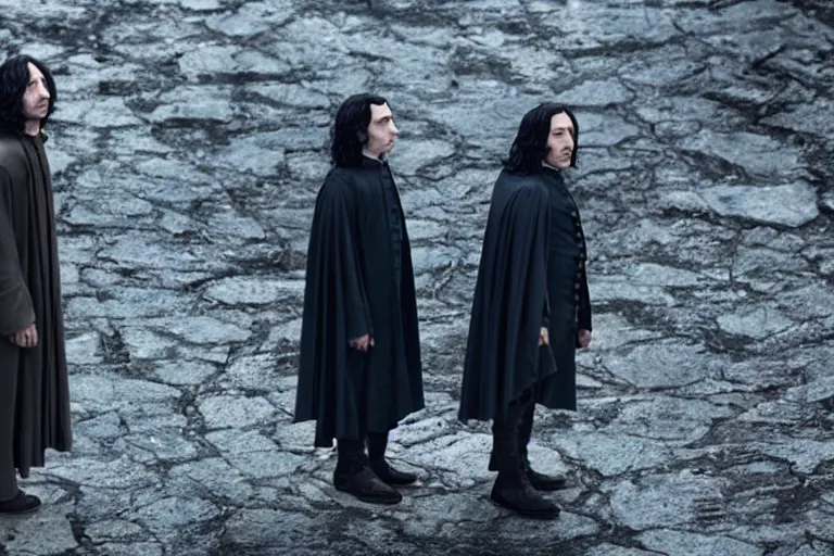 Image similar to film still of Shia LaBeouf as Severus Snape in Harry Potter and the Cursed Child, 4k