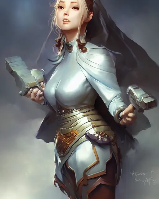 Image similar to a beautiful female cleric by Stanley Artgerm Lau, WLOP, Rossdraws, frank frazetta, Andrei Riabovitchev, Marc Simonetti, tranding on artstation