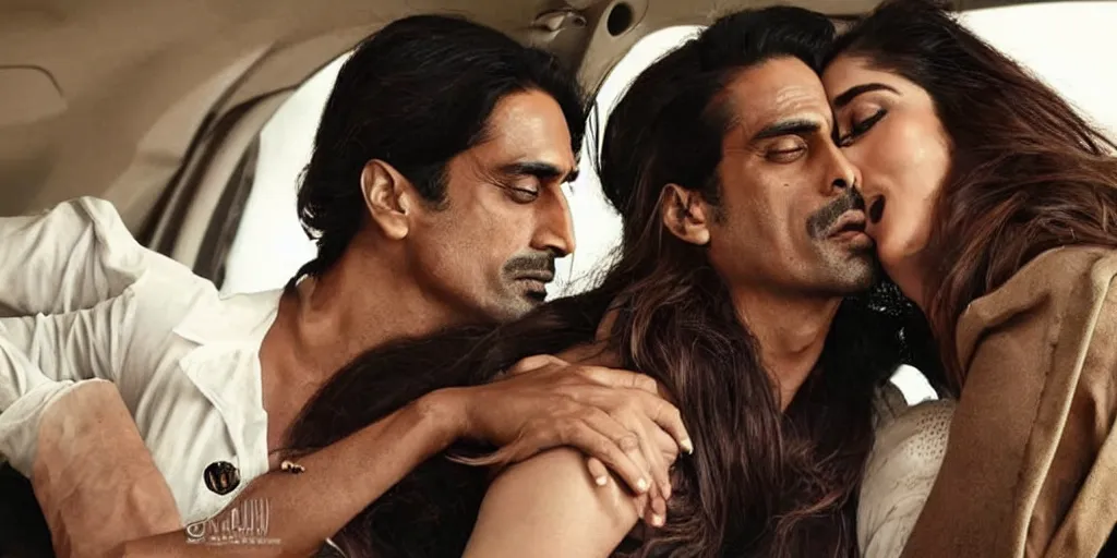 Prompt: kareena kapoor and arjun rampal making love in a car, natural lighting, hyper detailed, photographic, cinematic lighting,