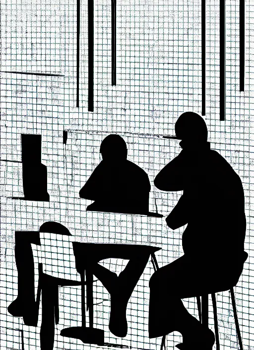 Image similar to police interrogation, digital art