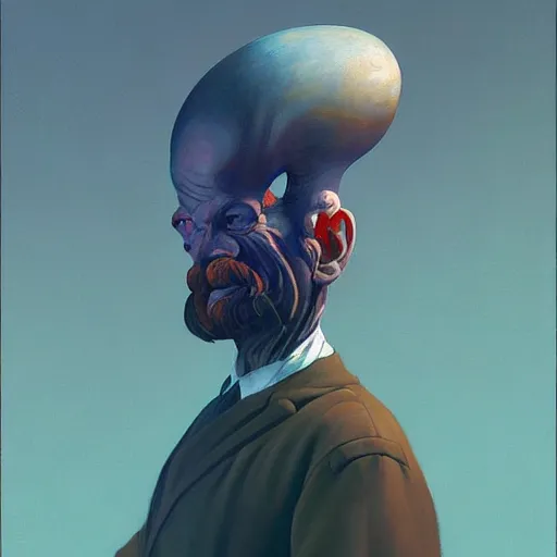 Image similar to Portrait of a dwarf, very coherent, painted by Francis Bacon and Edward Hopper, Wayne Barlowe, painted by James Gilleard, surrealism, airbrush, art by JamesJean