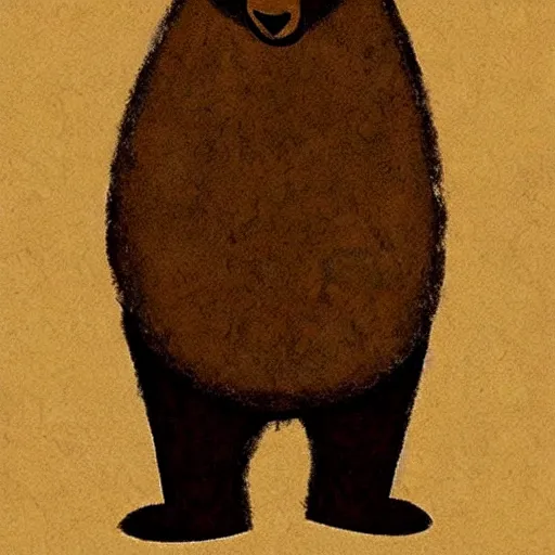 Image similar to paleolithic cave painting of anthropomorphic bear