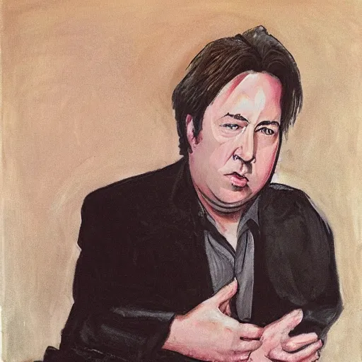 Image similar to a portrait of bill hicks in the style of lucien freud