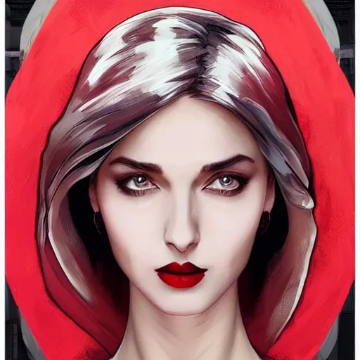 Prompt: “ daria strokous as a movie femme fatale, smiling, with blood red lips, intricate, elegant, highly detailed, digital painting, artstation, concept art, smooth, sharp focus uhd 8 k, art by artgerm and greg rutkowski and alphonse mucha ”