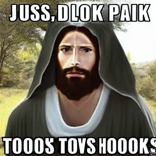 Prompt: jesus doing a prank in the hood