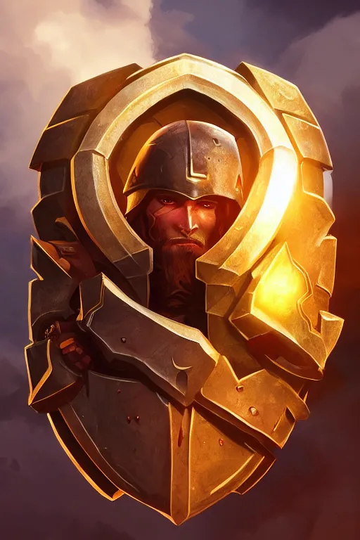 Image similar to shield fantasy epic legends game icon stylized digital illustration radiating a glowing aura global illumination ray tracing hdr fanart arstation by ian pesty and katarzyna da „ bek - chmiel