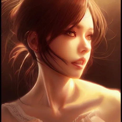 Prompt: woman, portrait, anime, fantasy, raytracing, wlop, noriyoshi ohrai