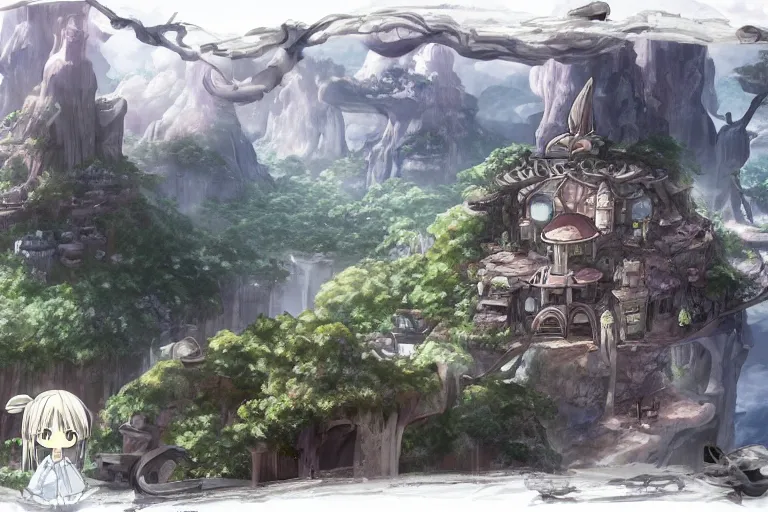 Image similar to made in abyss concept art