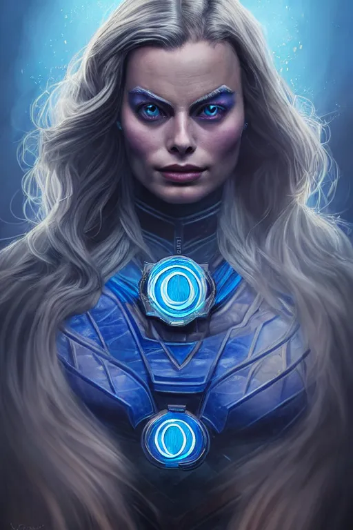 Prompt: majestic and regal portrait of margot robbie female blue lantern, dc universe, perfect face, beautiful, intricate, epic, elegant, fantasy, highly detailed, digital painting, hard focus, beautiful volumetric lighting, epic light, ultra detailed, by leesha hannigan, ross tran, thierry doizon, kai carpenter, ignacio fernandez rios