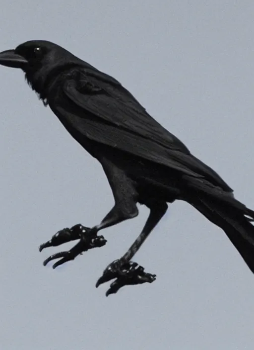 Image similar to a highly detailed ultra realistic photograph of a crow pilot