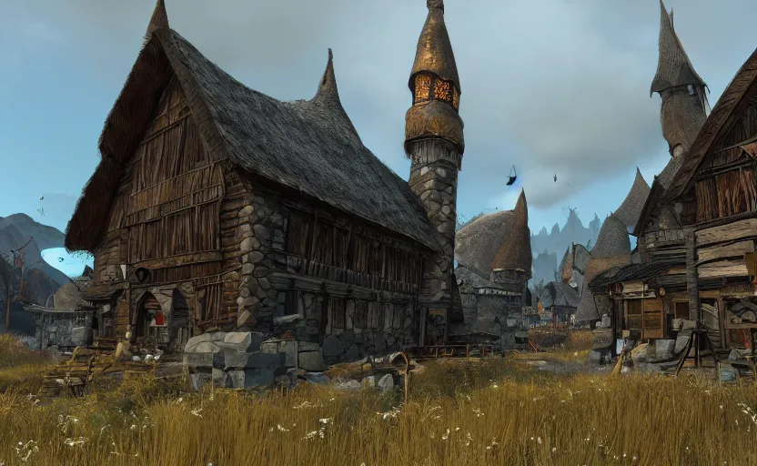 Prompt: whiterun in the style of pixar