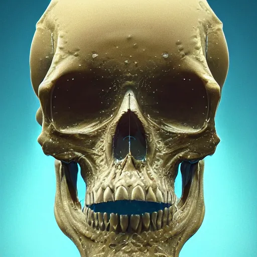 Image similar to portrait_of_a_melting_skull._intricate_abstract._intricate_artwork._by_Tooth_Wu_wlop_beeple_dan_mumford._octane_render_trending_on_artstat