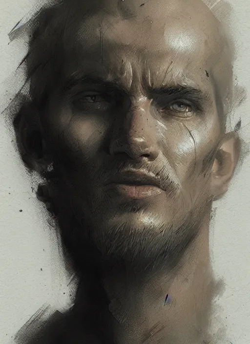 Image similar to a man, made with charcoal, by greg rutkowski, trending on artstation, masterpiece