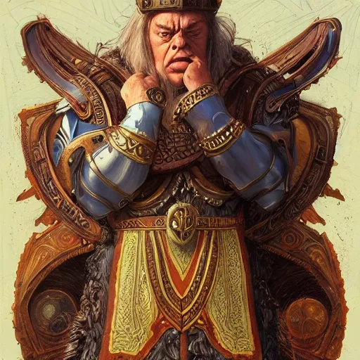 Image similar to john prescott as odin, intricate, elegant, highly detailed, digital painting, artstation, concept art, matte, illustration, hearthstone, art by artgerm and greg rutkowski and alphonse mucha, simon stalenhag, hyperreal