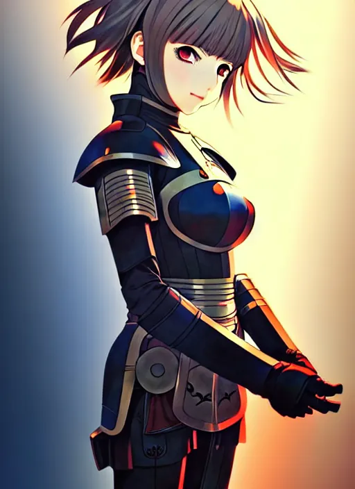 Image similar to ilya kuvshinov anime illustration knight girl in armor, last exile, murata range, fine detail, perfect anime face, dramatic lighting, dynamic composition, art deco, cel shading, vivid, rich texture, alphonse mucha, ( ( ( colorful ) ) ), yoshinari yoh