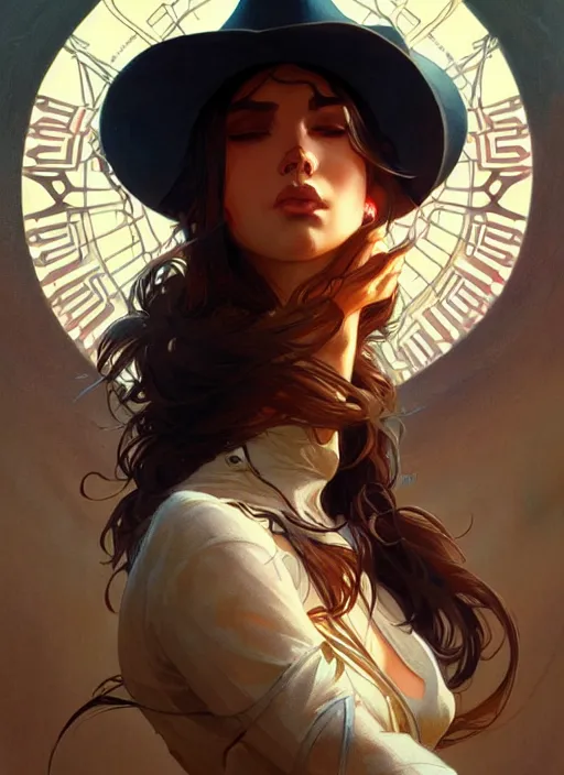 Image similar to cowboy dream, sci - fi, stunning, intricate, elegant. highly detailed, digital painting. artstation. smooth. sharp focus. illustration. art by artgerm and greg rutkowski and alphonse mucha