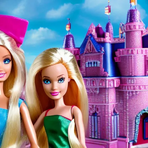 Image similar to barbie and the diamond castle live action remake, 4 k, film still