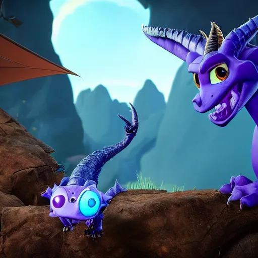 Prompt: Spyro the dragon as a eldritch monster 8k Hyper realistic unreal engine good detail