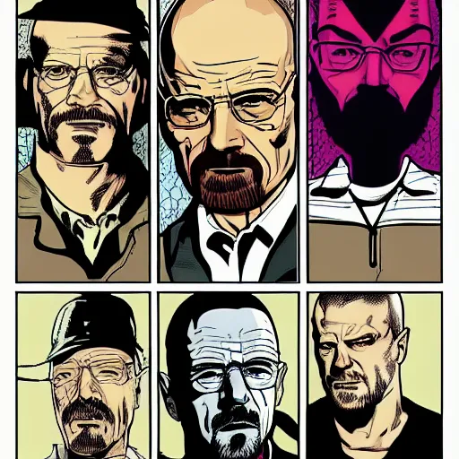 Prompt: breaking bad the comic book
