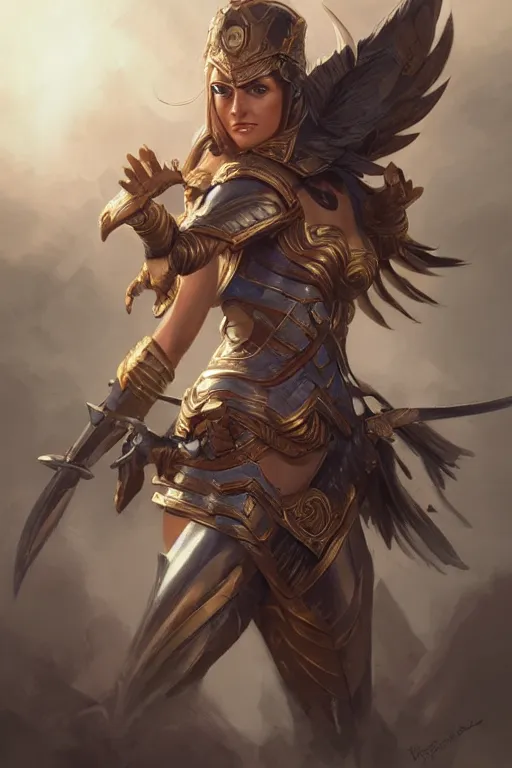 Image similar to amazon valkyrie athena, d & d, fantasy, portrait, highly detailed, headshot, digital painting, trending on artstation, concept art, sharp focus, illustration, art by artgerm and greg rutkowski and magali villeneuve