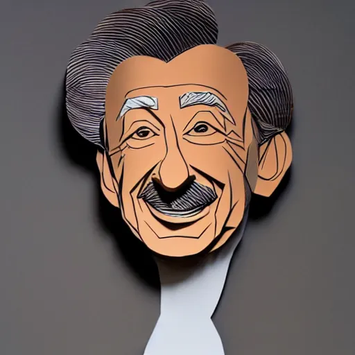 Image similar to a cut paper sculpture of walt disney