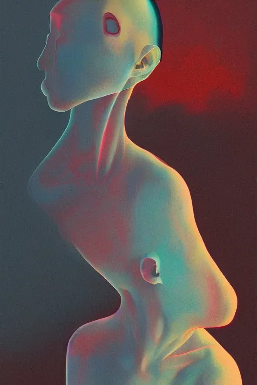Image similar to woman wearing oculus and digital glitch head edward hopper and james gilleard, zdzislaw beksisnski, higly detailed