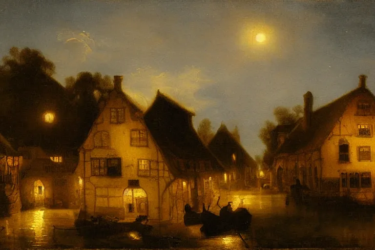 Image similar to goldshire inn at night painting by adriaen van ostade