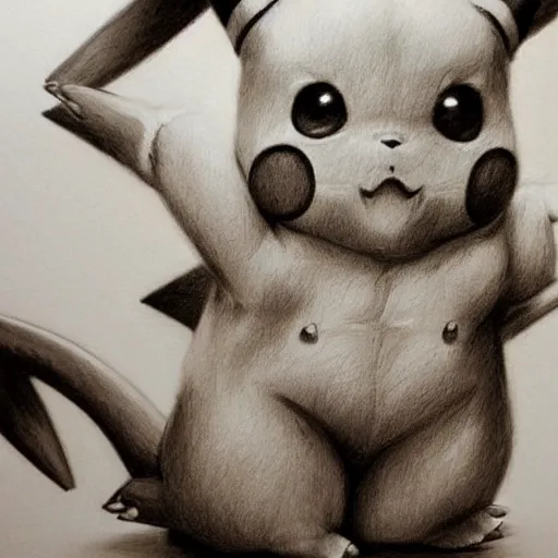 Pencil Colored and Inked Pikachu Drawing by DepartedWonder on DeviantArt