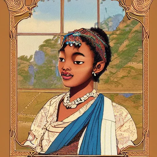 Prompt: The delicate princess of ancient Abyssinia, by Akihito Yoshida