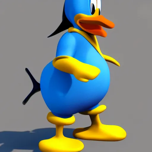 Image similar to donald duck, 3 d render