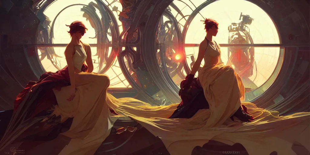 Image similar to the moment before the big bang, cinematic, highly detailed, digital painting, artstation, concept art, matte, sharp focus, illustration, art by artgerm and greg rutkowski and alphonse mucha