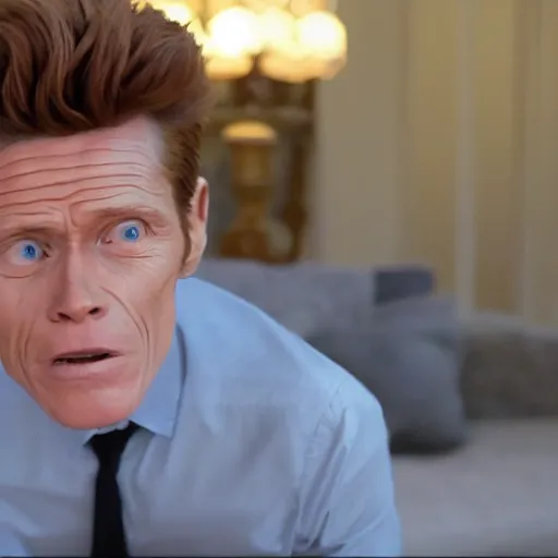 Image similar to Willem Dafoe as Rick Astley in 'Rickroll' (2018), cinematic shot, award winning cinematography, movie still frame