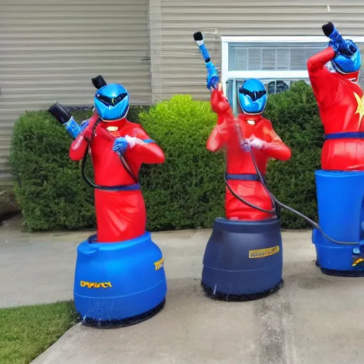 Prompt: power washing power rangers