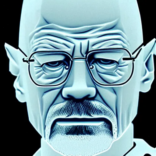 Prompt: still of an ice sculpture of walter white