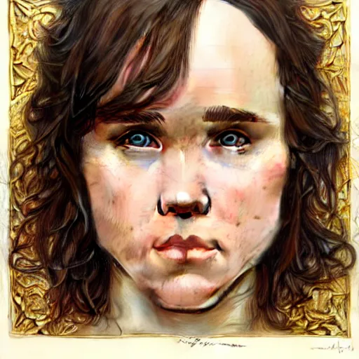 Prompt: highly detailed portrait of ellen page. d & d, art by donato giancola and evelyn de morgan and carl larsson and john william waterhouse. trending on artstation, intricate details, energetic composition, golden ratio, concept art, illustration, elegant art