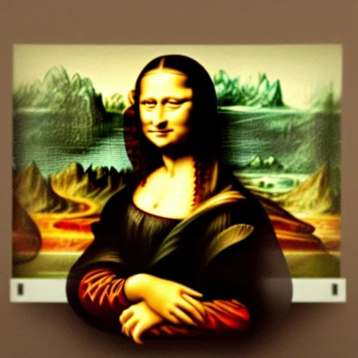 Prompt: The Mona Lisa giving the middle finger.