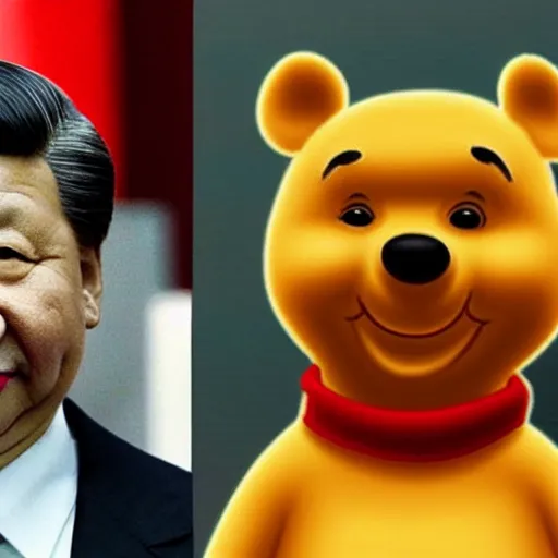 Prompt: The face of Xi Jinping looks like the face of Winnie the Pooh