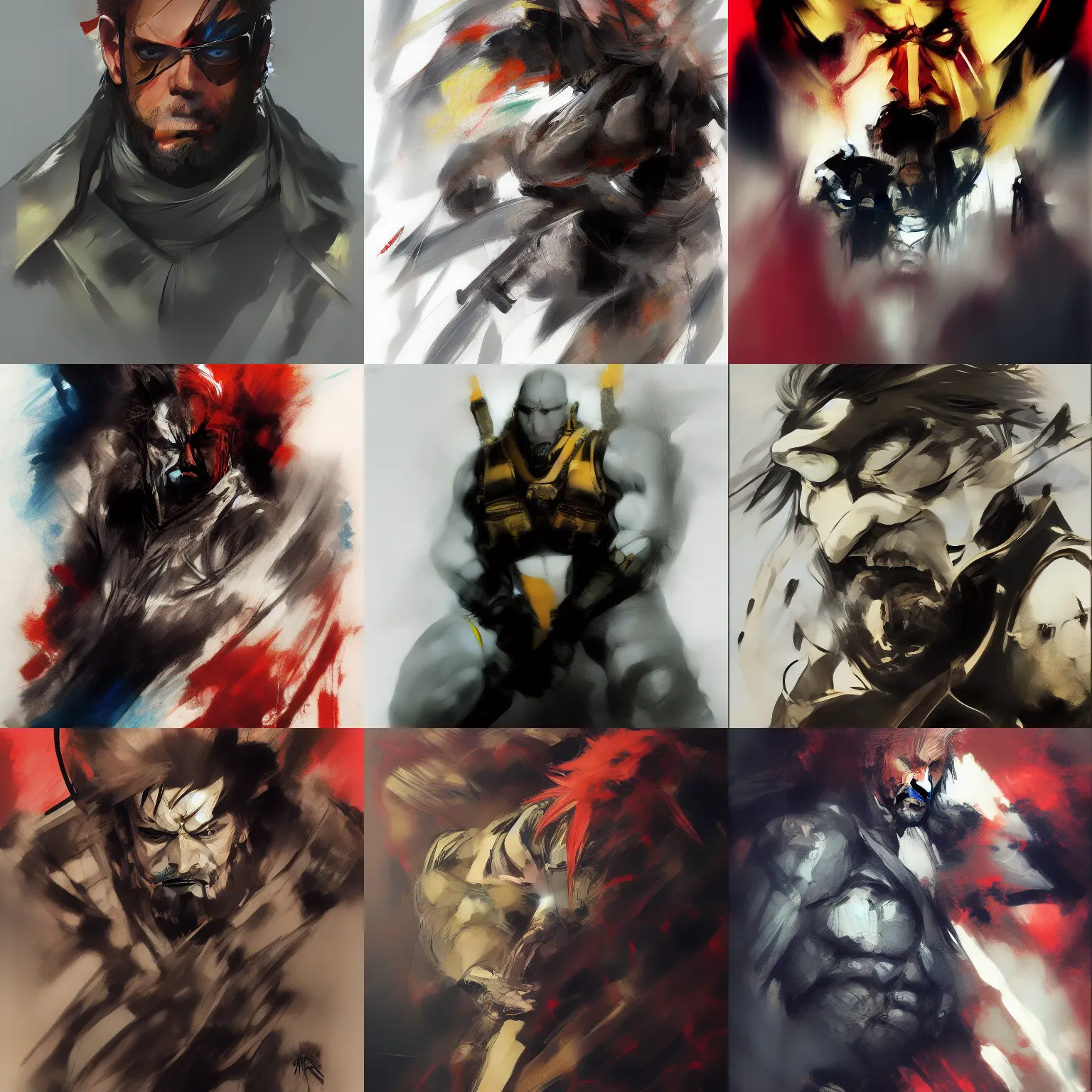 Prompt: a beautiful painting of Kunkka by Yoji Shinkawa, Metal Gear Solid, strong lines and bold colors, limited color palette, atmosphere and tension, Japanese, trending on artstation