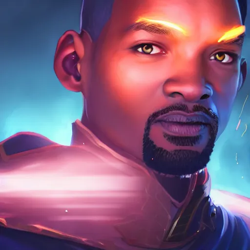 Image similar to portrait of will smith the mage of flame slaps, anime fantasy illustration by tomoyuki yamasaki, kyoto studio, madhouse, ufotable, square enix, cinematic lighting, trending on artstation