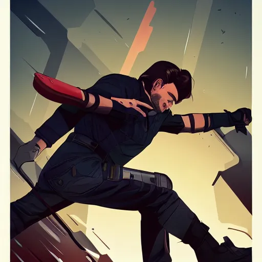 Image similar to sebastian stan as bucky barnes. clean cel shaded vector art. shutterstock. behance hd by lois van baarle, artgerm, helen huang, by makoto shinkai and ilya kuvshinov, rossdraws, illustration, art by ilya kuvshinov