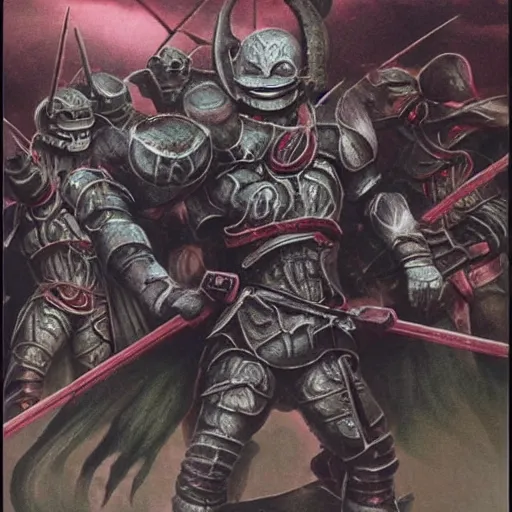 Image similar to phalanx of ashigaru mice, magic the gathering art