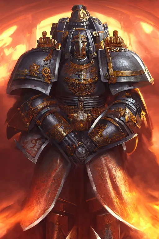 Image similar to armor portrait heros warhammer 4 0 k horus heresy fanart - the primarchs emperor by johannes helgeson animated with vfx concept artist & illustrator global illumination ray tracing hdr fanart arstation zbrush central hardmesh 8 k octane renderer comics stylized