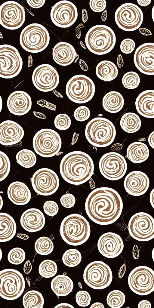 Prompt: seamless pattern of latte art, symmetrical, repeating 35mm photography