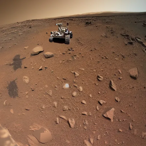 Image similar to extremely detailed photo of mars rover next to carl sagan, detailed face