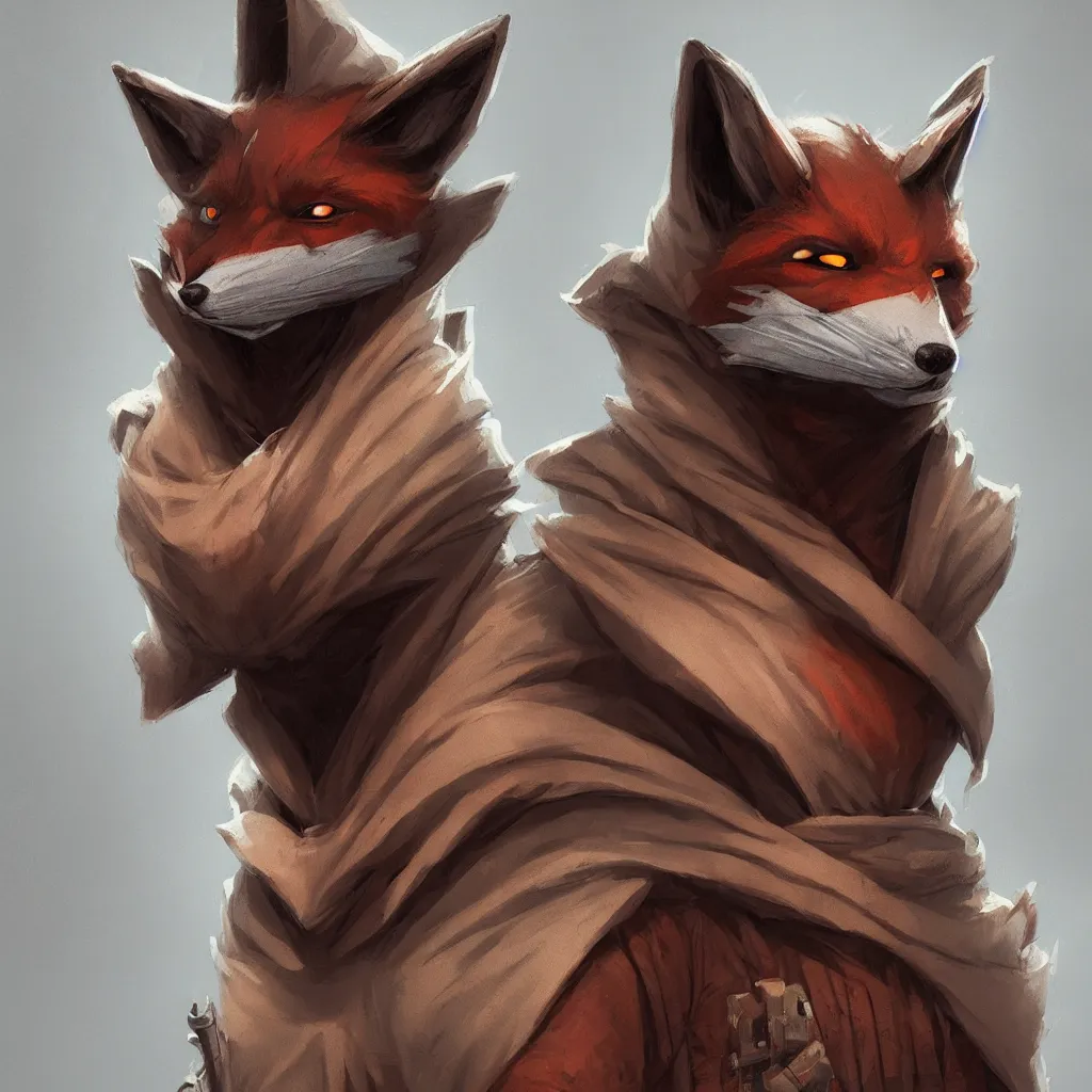 Image similar to an anthropomorphic fox wearing a hoodie and anonymous mask, concept art, digital painting, highly detailed, style by jordan grimmer and greg rutkowski, illustration