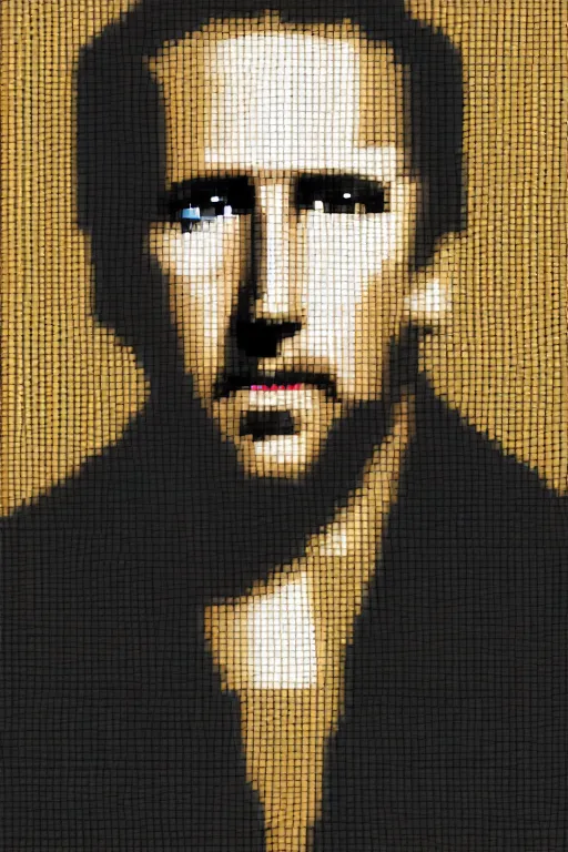 Prompt: Portrait of Nicholas Cage, pixel art