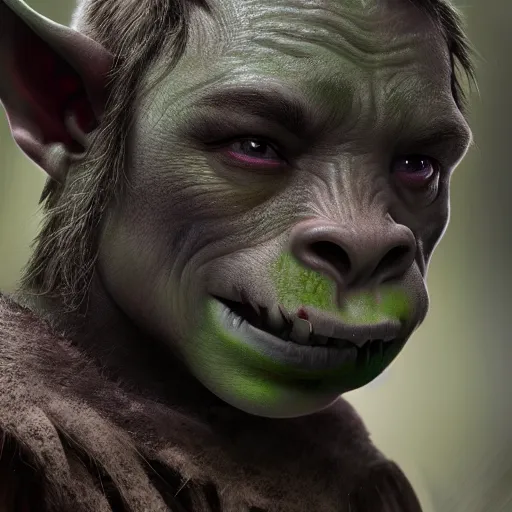 Image similar to a detailed portrait of a child orc boy, fantasy art illustration, incredibly highly detailed and realistic, 8 k, sharp focus